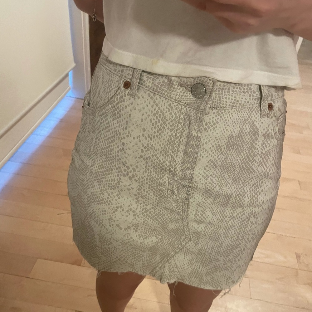 NEW TOPSHOP MOTO SNAKESKIN PRINT MINI SKIRT